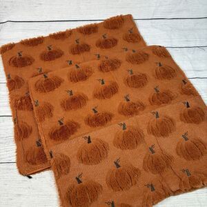 2 Fall Pillow Covers Fuzzy Pumpkins Throw Pillow Cases Plush 18"x18" Orange NEW